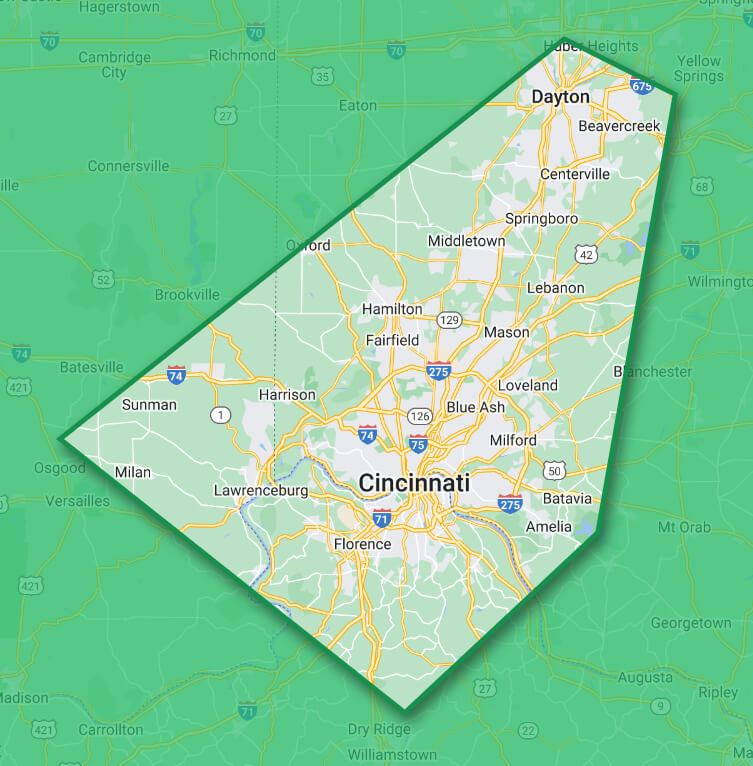 McPeek Construction Services Service Area Map